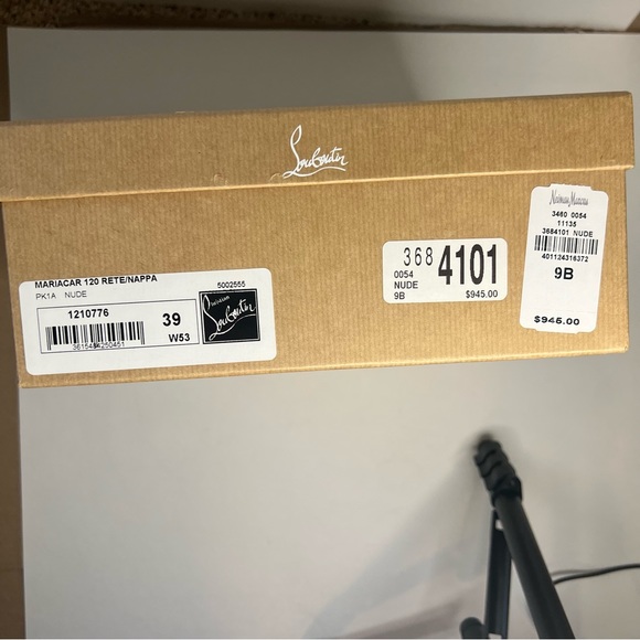 NWT Authentic Christian Louboutin Mariacar 120 Rete/Nappa 9B Strapped Heels - Picture 15 of 16